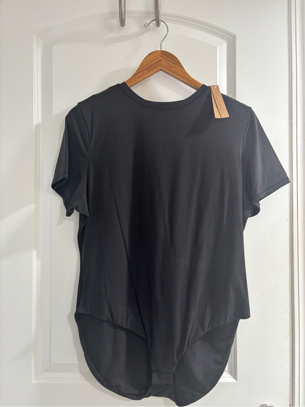 SKIMS Black Fits Anybody Crew Neck T-Shirt Bodysuit